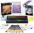 Nicpro Juego de lienzos de pintura acrílica de 92 piezas para adultos con
