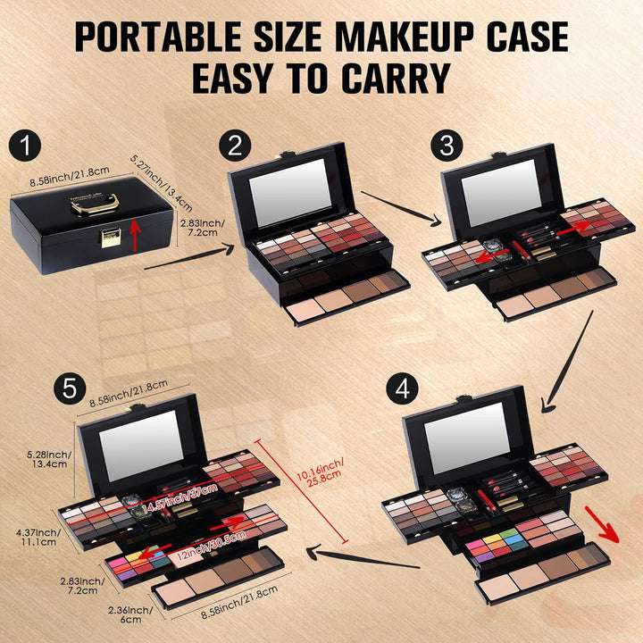 Kit de maquillaje profesional para mujeres y niñas, kit completo co...