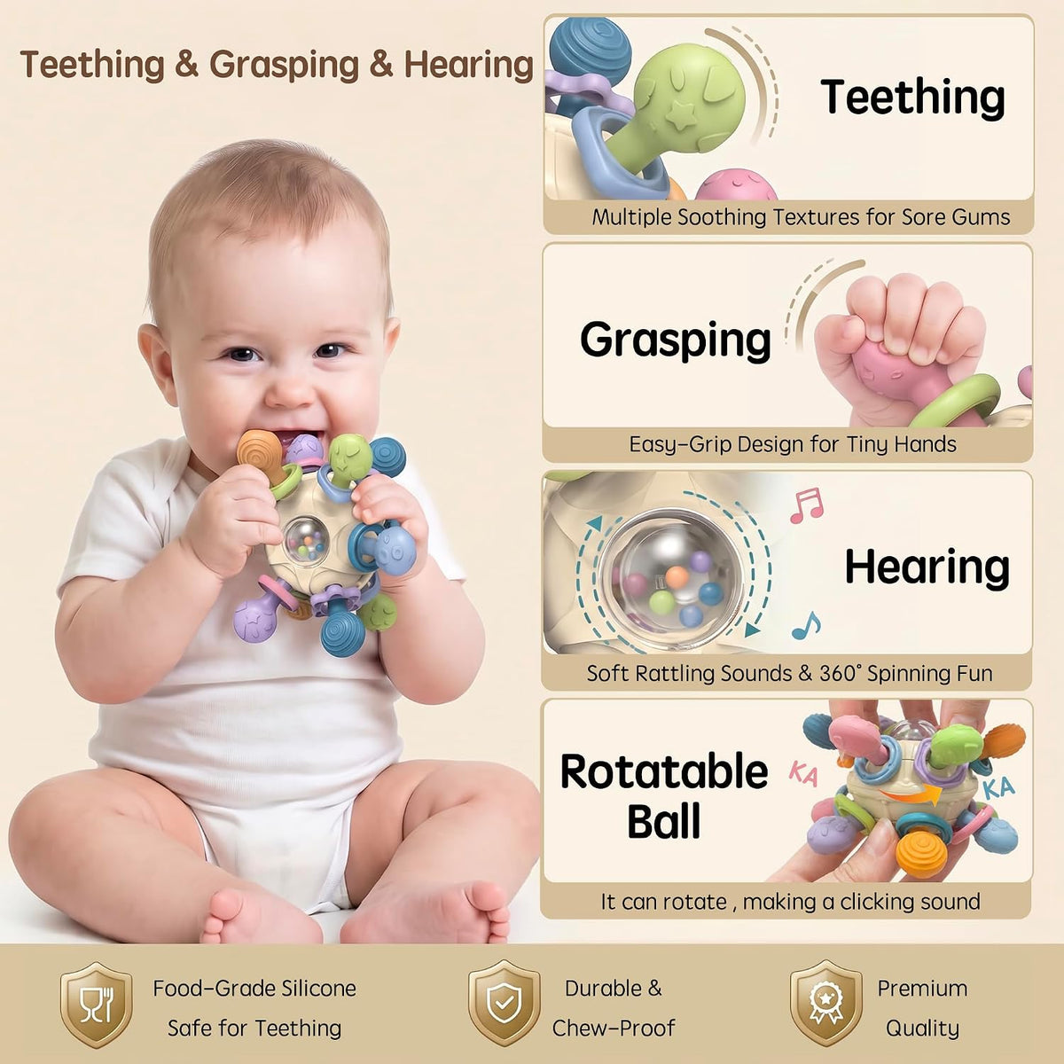 Juguetes Montessori para bebés de 6-9-12 meses, juego Montessori con