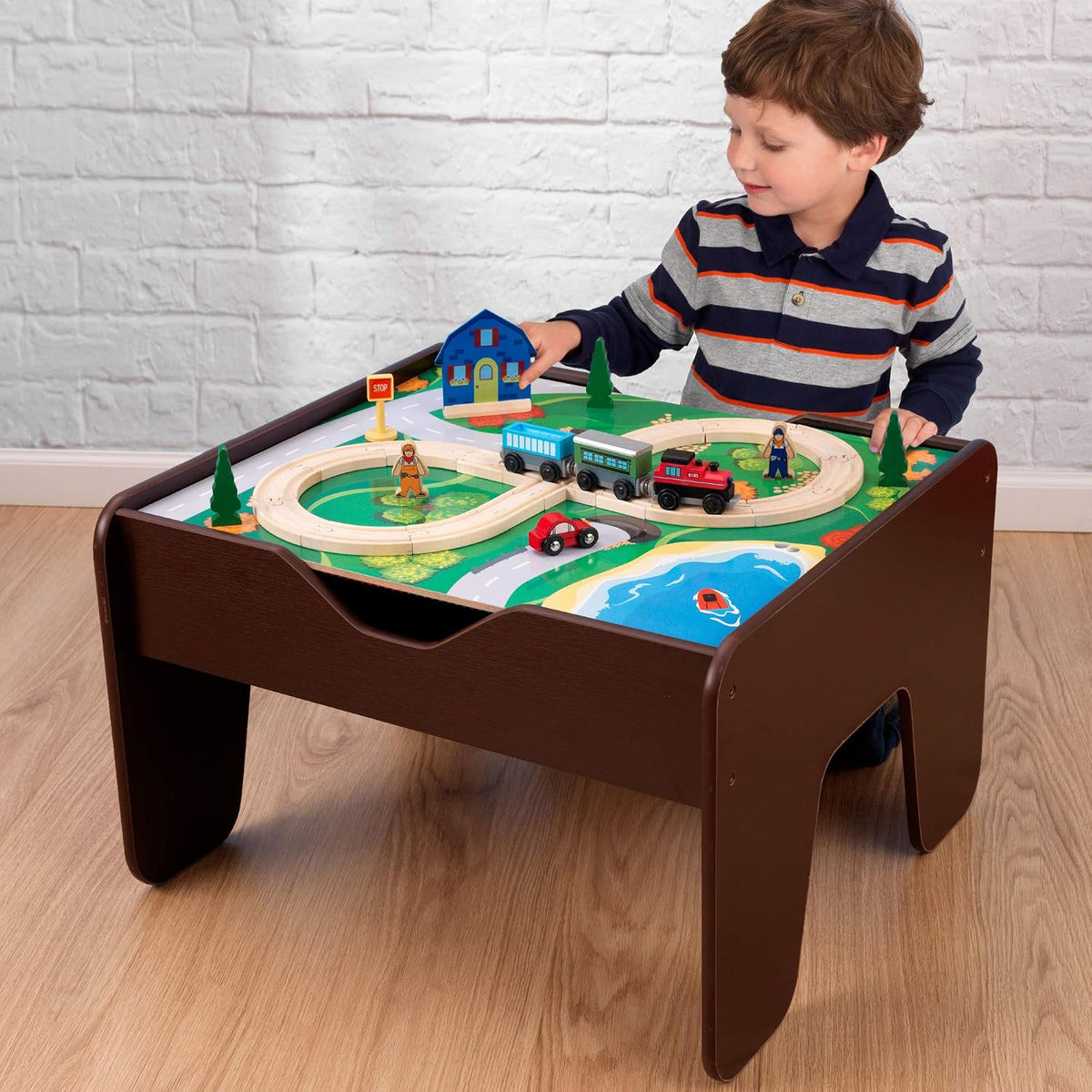 KidKraft Mesa de actividades superior reversible 2 en 1 con 200 ladrillos