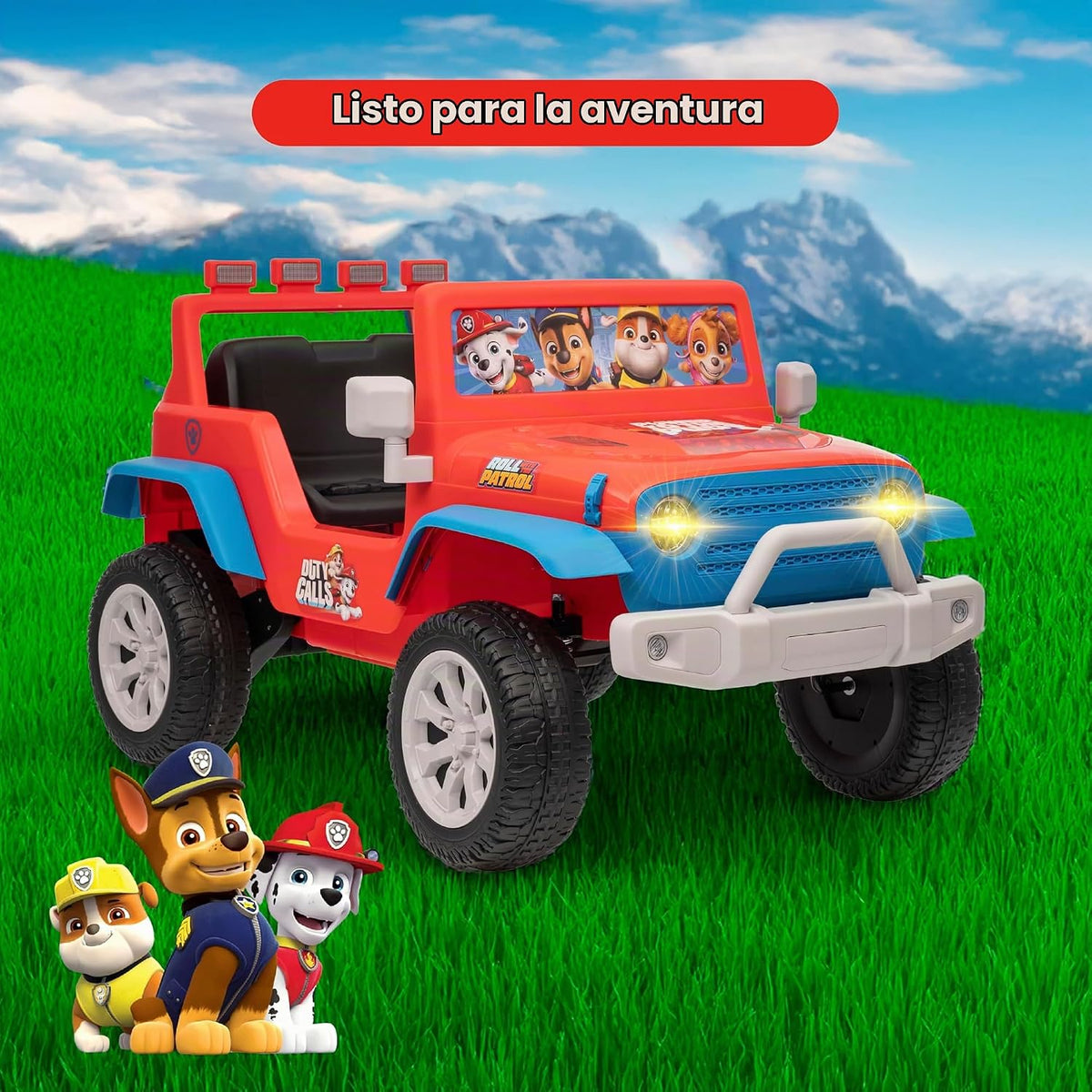 Paw Patrol - Jeep de paseo infantil de 12 V con batería recargable