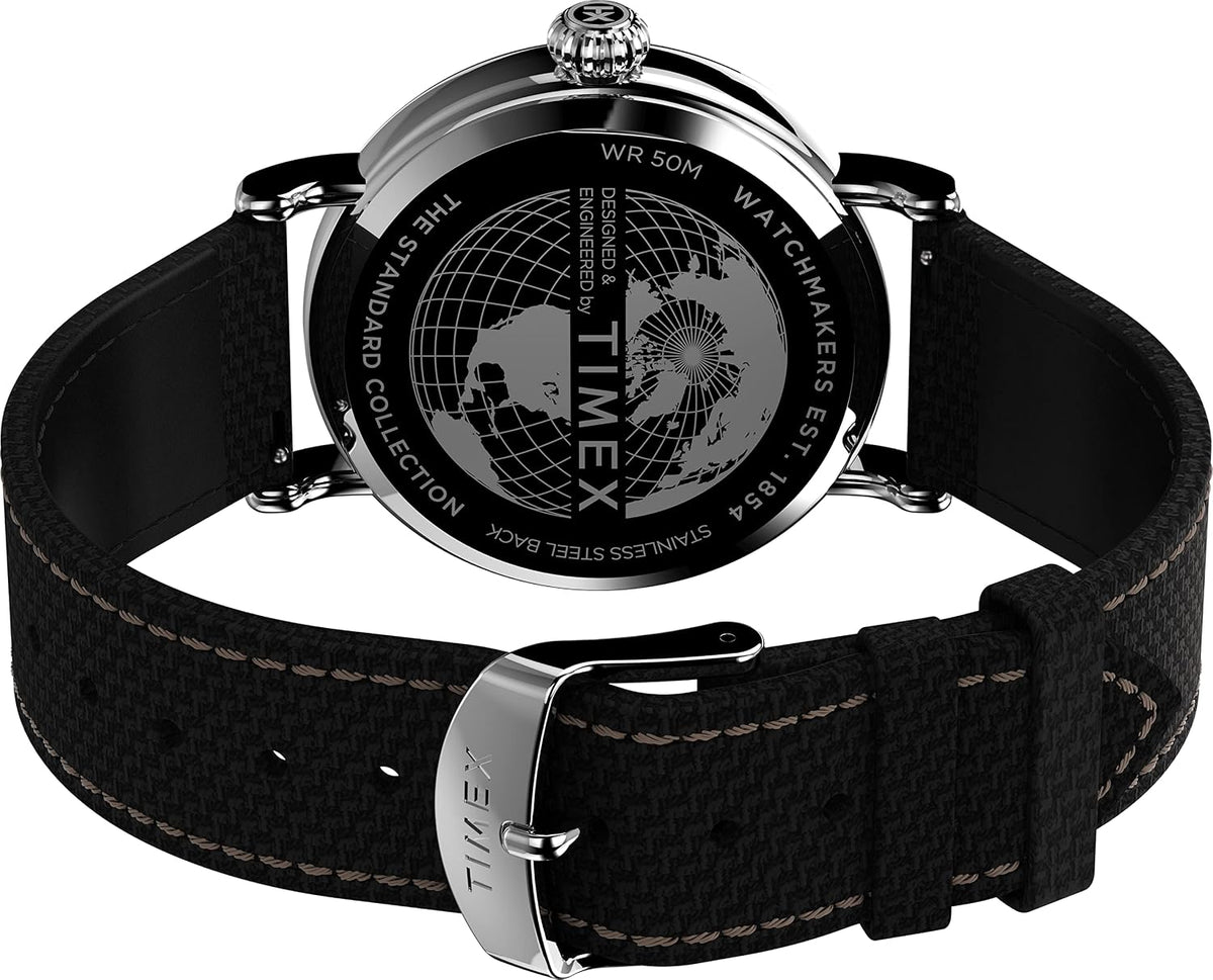 Reloj analógico para hombre Timex Standard de 3 agujas 40 mm | Luz INDIGLO y agujas luminiscentes | Correa ajustable y resistente | Resistencia al agua 50M