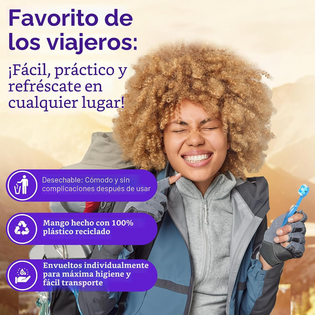 GuruNanda Cepillos de Dientes Desechables Mini de Viaje Listos para...