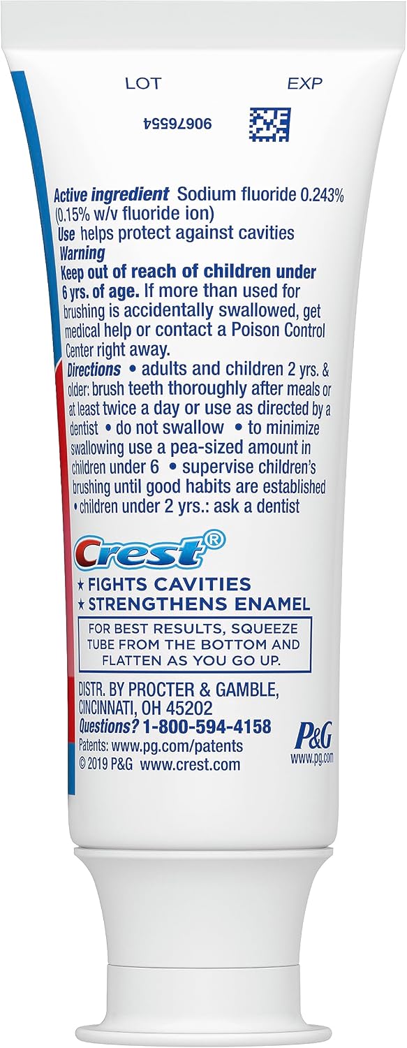 Crest Pasta de dientes con flúor para protección de caries para niñ...