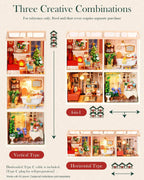 Rolife Super Creador de Navidad, casa en miniatura de plástico, juego de construcción con chimenea y árbol de Navidad, manualidades, pasatiempos, bloques de construcción