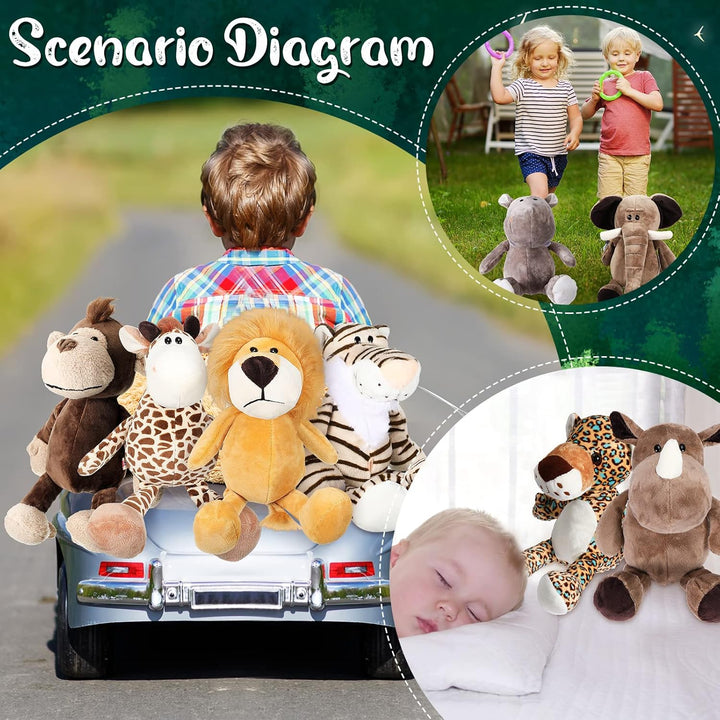 HyDren Juego de 10 animales de peluche de safari de 9 pulgadas y el...
