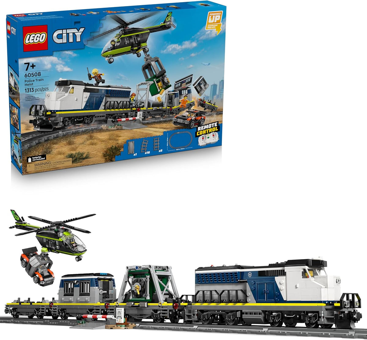 LEGO City Police Train Heist - Juego de tren con juguete de coche d...