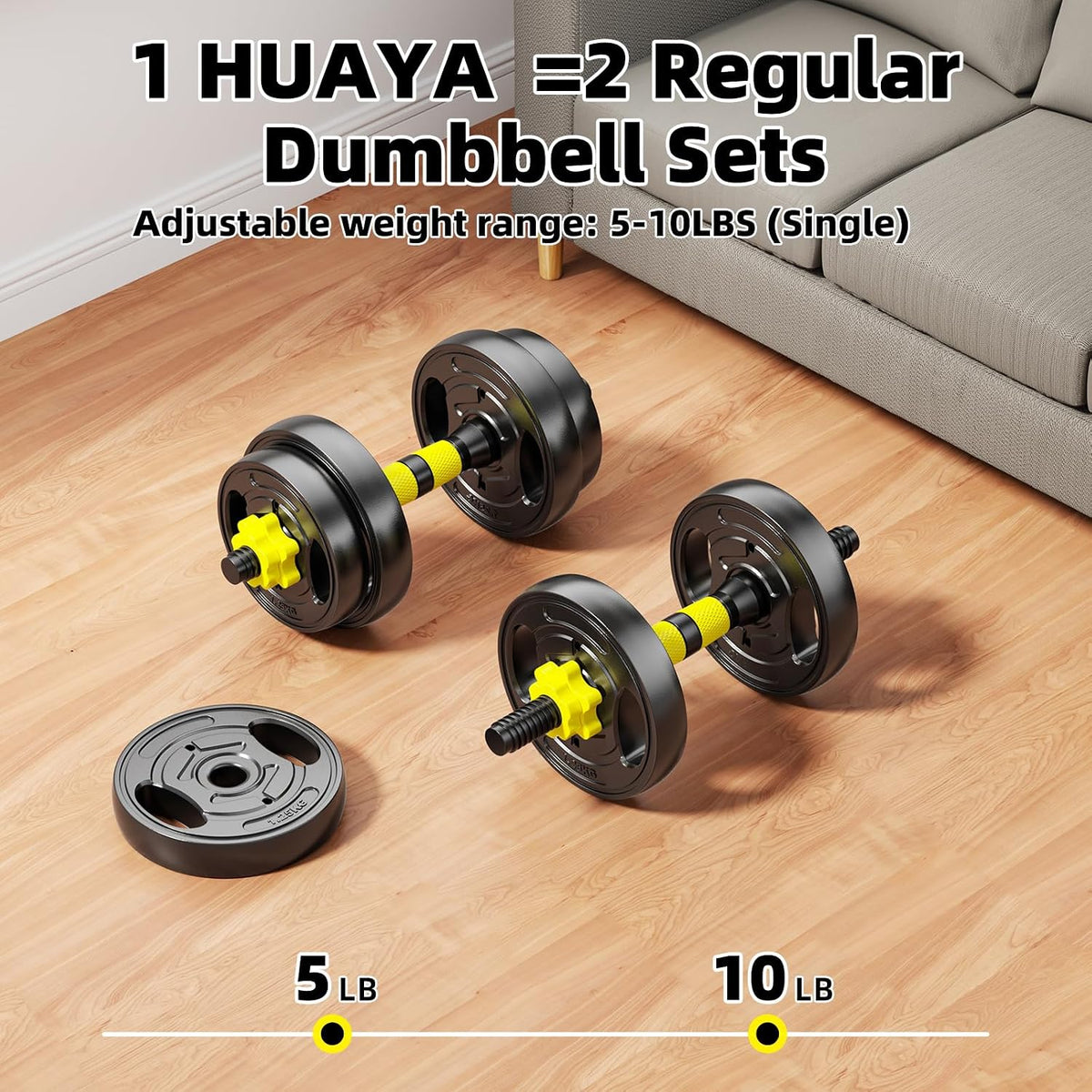 Juego de mancuernas ajustables, pesas libres de 10 a 90 libras con conector – mancuernas 4 en 1, barra, pesa rusa y soporte para flexiones, juego de pesas ajustables para gimnasio en casa