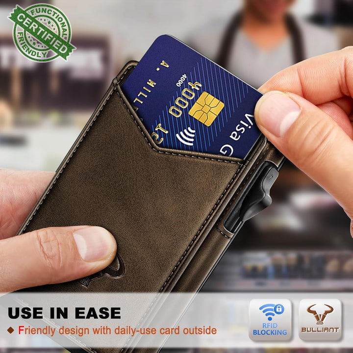 Cartera BULLIANT para hombre, cartera con clip de dinero delgada pa...