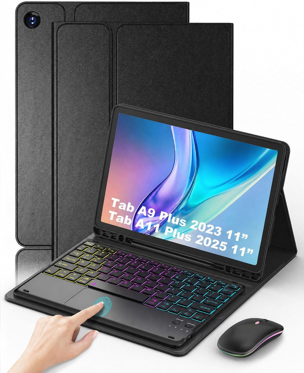 Funda para tablet con teclado para Samsung Galaxy Tab A11+ 5G/A9+ Plus de