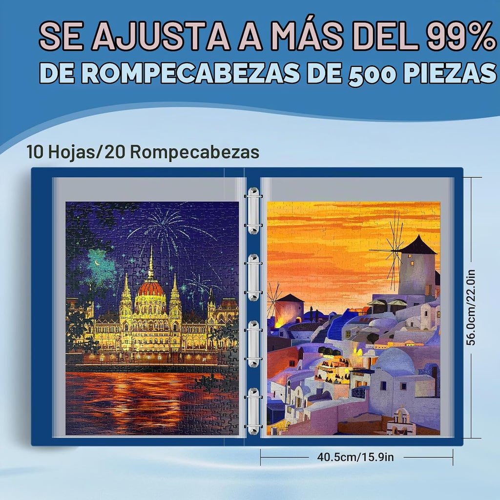Carpeta de almacenamiento de rompecabezas para 500 piezas con 10