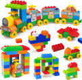 CONVENTEJOY Juego de bloques de construcción clásicos de 150 piezas para niños pequeños de 3 a 6 años, juguete educativo de tren de ladrillos de construcción grandes, juguetes STEM compatibles con las
