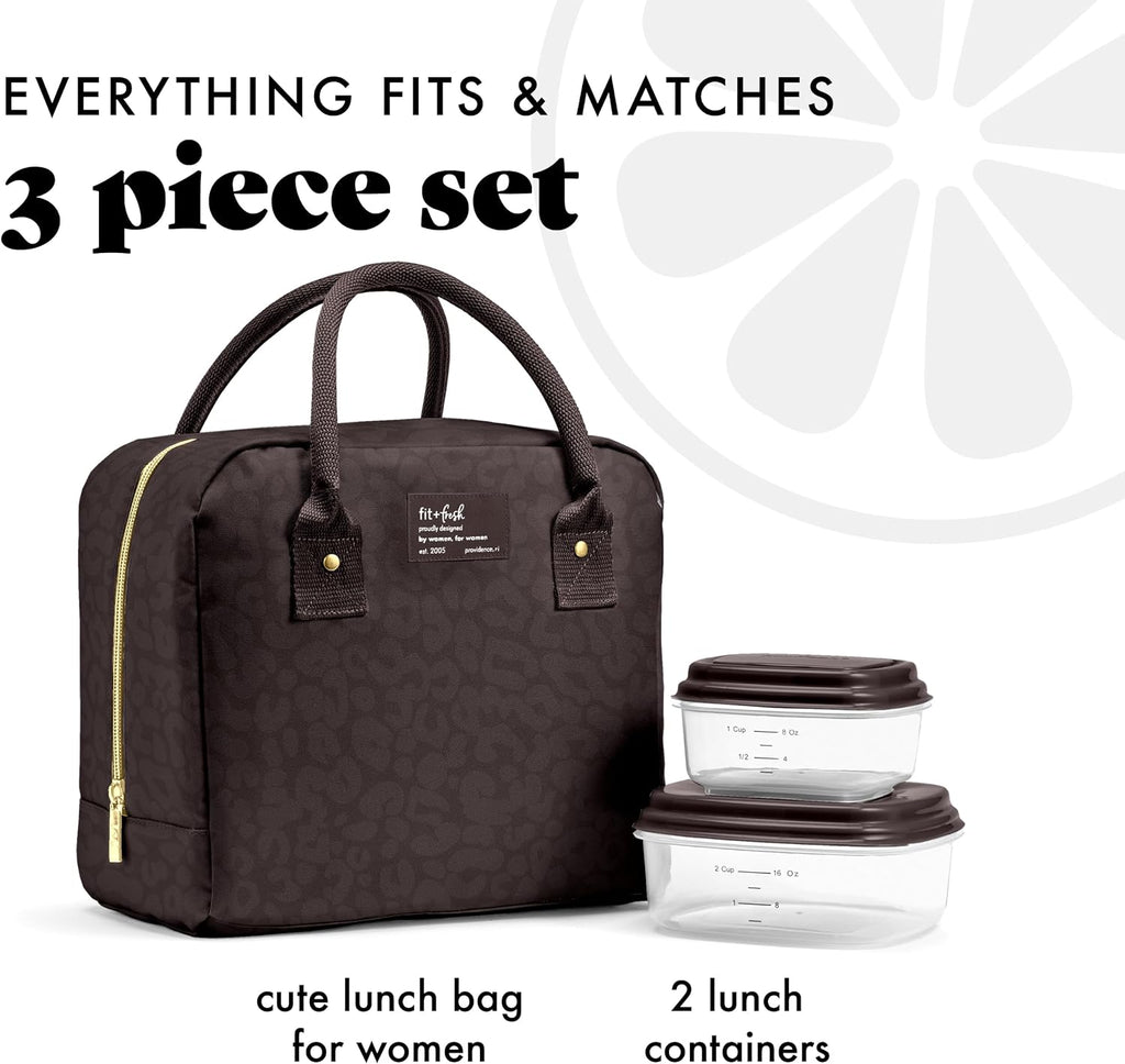 Fit & Fresh Bloomington - Lonchera grande aislada para mujer, resistente fugas