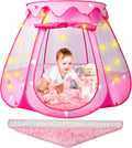 Princess Castle - Tienda de campaña para niñas con alfombra, tienda de campaña desplegable para niños