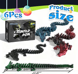Cybermaker 6 juguetes de dragón negros impresos en 3D