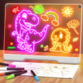 Tablero de notas LED recargable de 16 pulgadas, 7 modos de luz de color, almohadilla de dibujo de borrado en seco de neón con soporte integrado, juguete de regalo de bocetos para niños/niñas