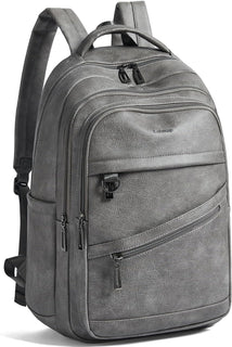 LATMAP Mochila de 43L para mujer: mochila de cuero vegano para lapt...