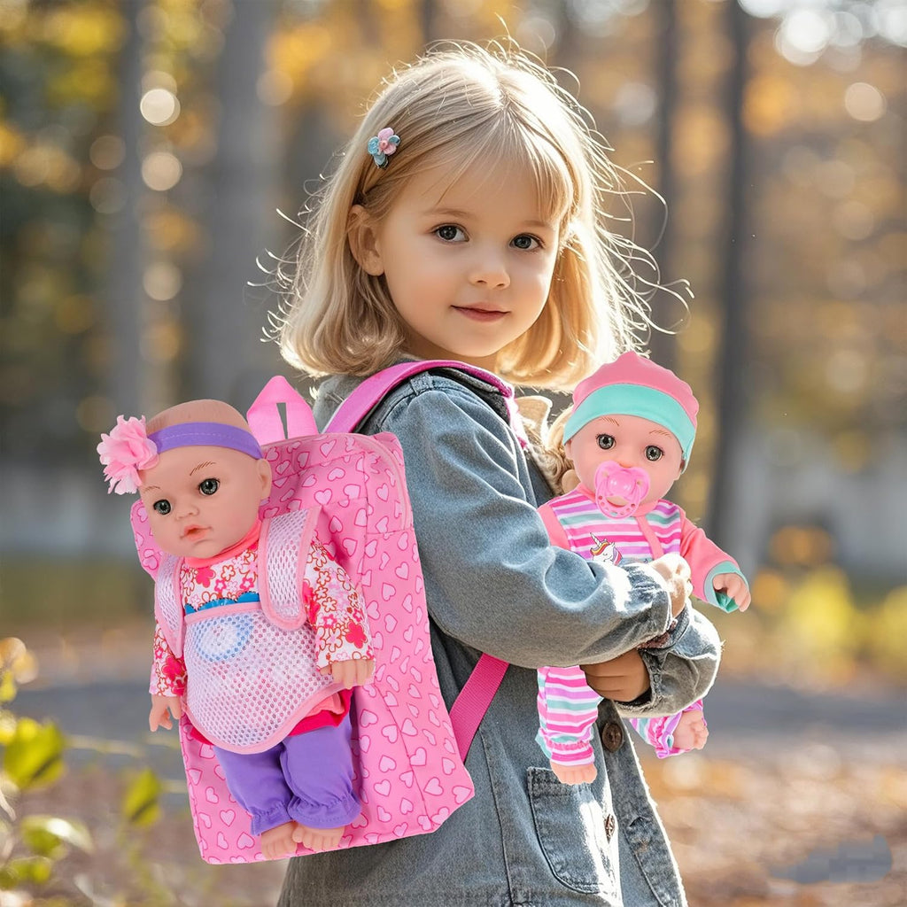 ebuddy Muñeca de bebé de 12 pulgadas y accesorios, Rosa
