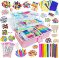 Itopstar 3000 suministros de manualidades para niños, suministros de manualidades en caja de arte de plástico de 3 capas, todo en uno de 8, 9, 10, 11 y 12 años, juego de suministros de manualidades para niñas y niños
