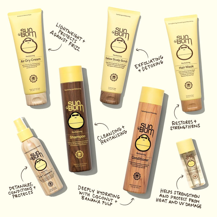 Sun Bum Kit esencial de viaje para el cuidado del cabello, revitali...