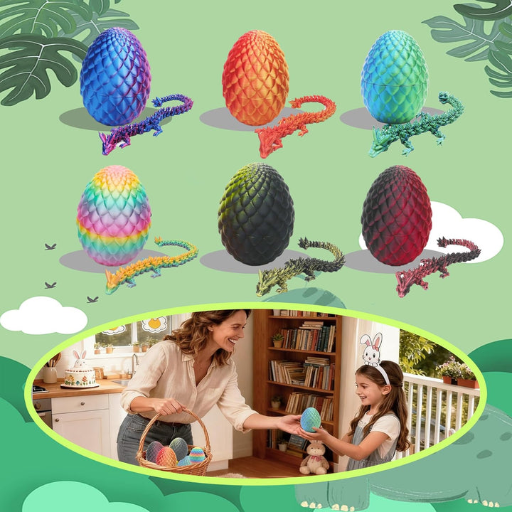 3D Printed Dragon Eggs Articulated Dragons Inside 6PCS