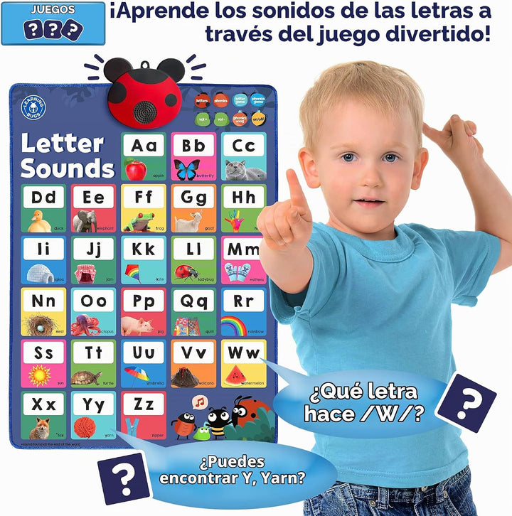 LEARNING BUGS Presiona para Aprender Fonética, Póster Parlante de L...