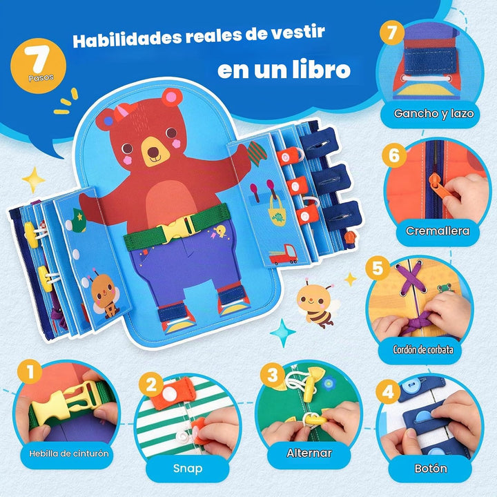 JoyCat Libro de vestir ocupado para niños pequeños de 2 a 5 años, j...