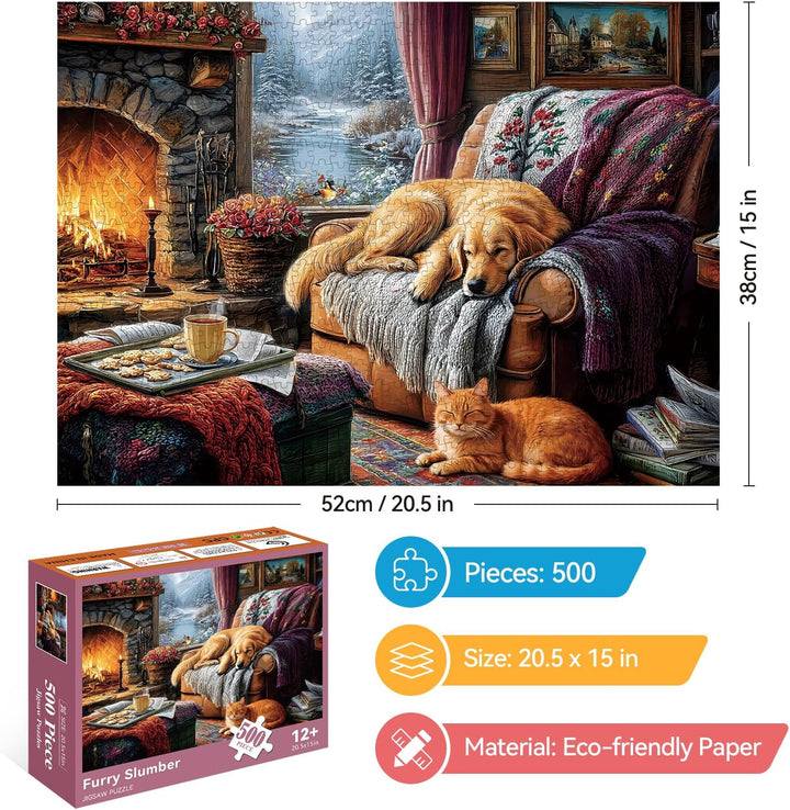 EIYRURU The Fireplace - Rompecabezas de 500 piezas para