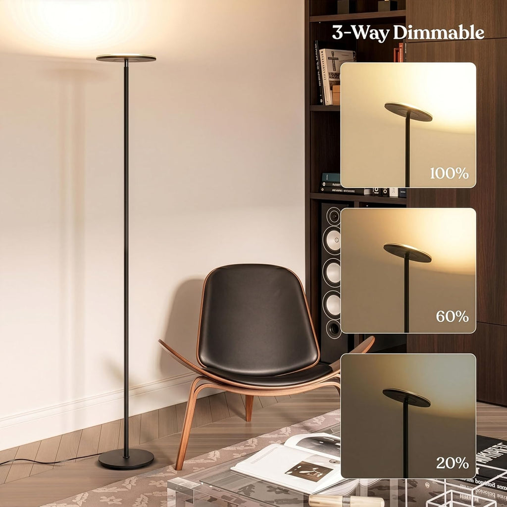 Lámpara de pie LED de 30 vatios Brightech Sky, 211136S-BK, 30.00 vatios