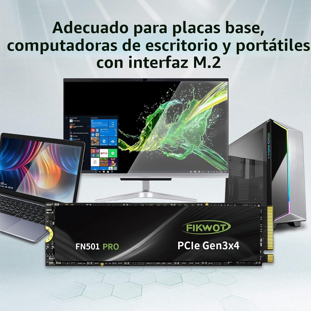 Fikwot FN501 Pro 256GB NVMe SSD - M.2 2280 PCIe Gen3 x4 Unidad de E...