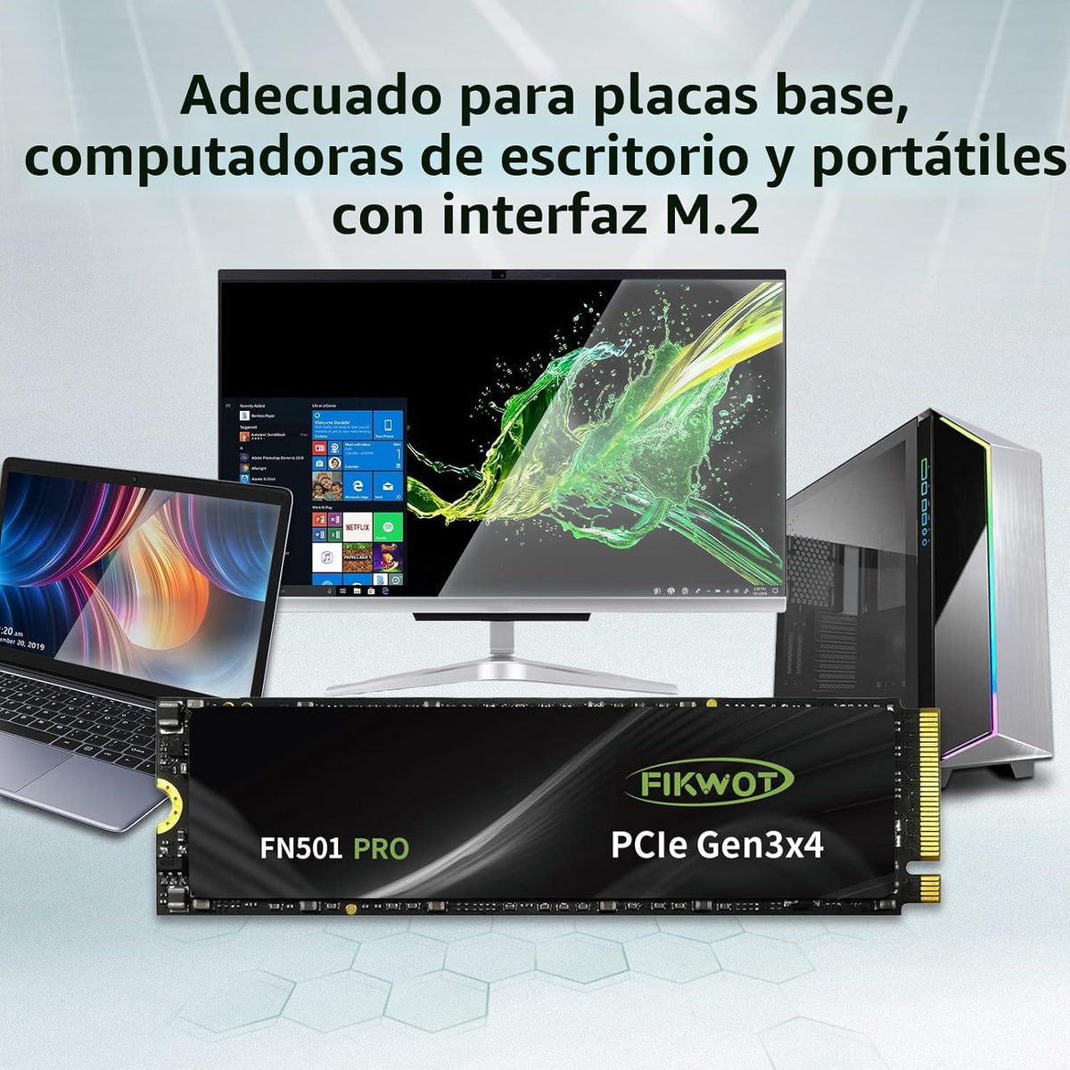 Fikwot FN501 Pro 256GB NVMe SSD - M.2 2280 PCIe Gen3 x4 Unidad de E...