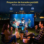 Proyector de karaoke 3 en 1 con altavoz, WiFi 1080P Bluetooth