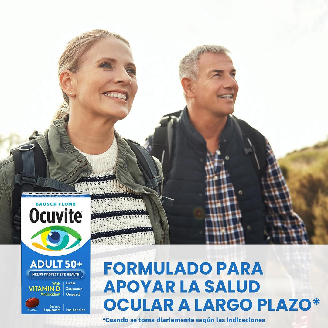 Ocuvite 50+ Suplemento de vitaminas y minerales para los ojos, mult...