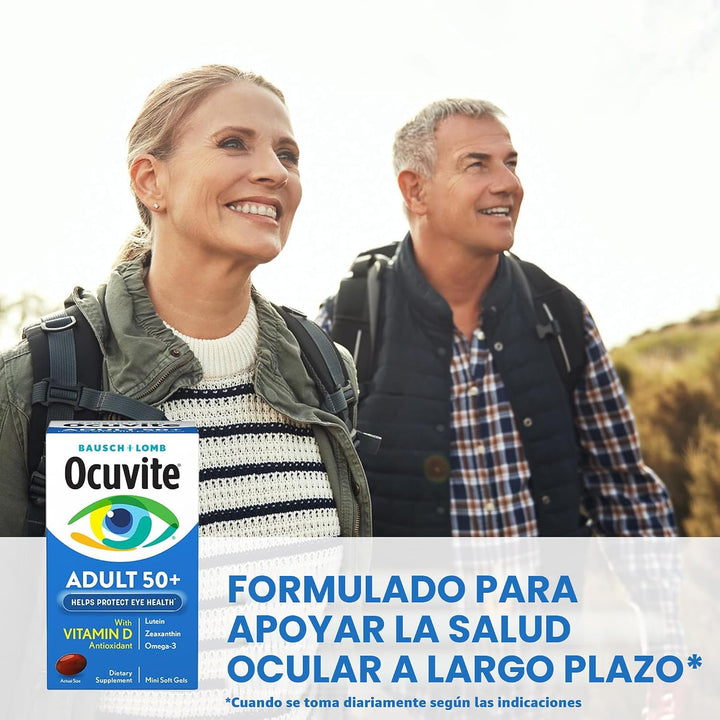 Ocuvite 50+ Suplemento de vitaminas y minerales para los ojos, mult...