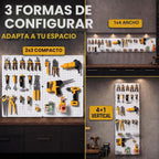 Kit organizador de tablero de clavijas, paquete de 4 paneles de metal de 12