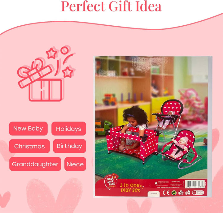 Juego de accesorios para muñecas de bebé, cuna para muñecas 3-1, si...