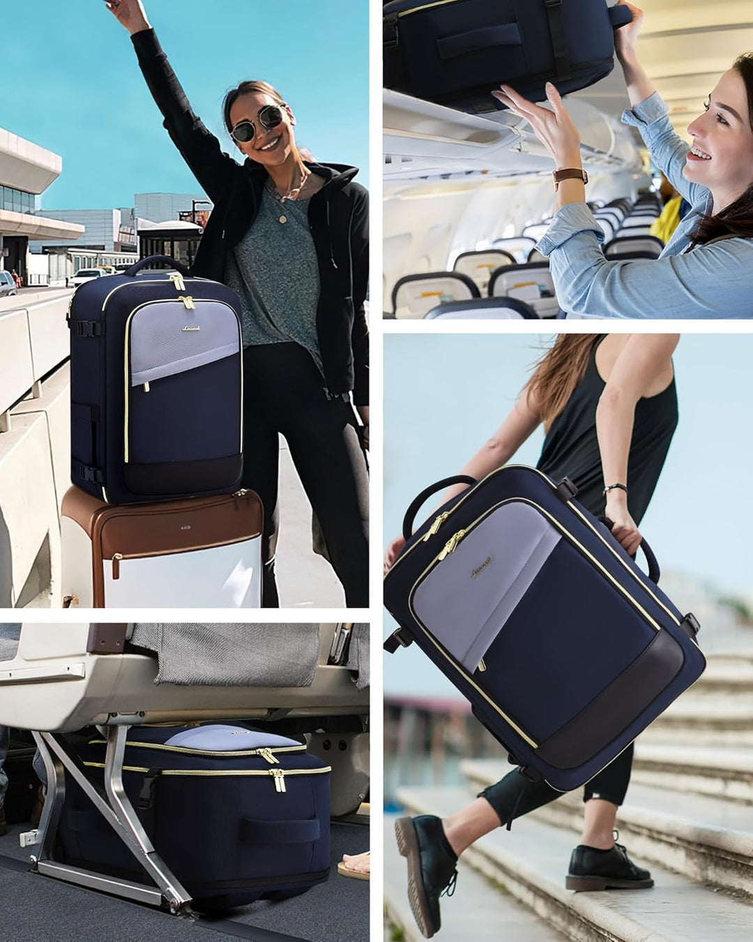 LOVEVOOK: Mochila de viaje para mujer, mochila de 40L para llevar e...