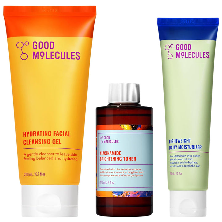 Good Molecules Set de cuidado de la piel limpia, tonifica e hidrata...