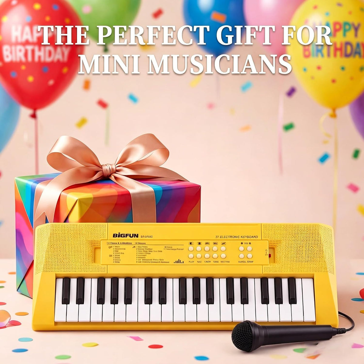 Piano infantil de 37 teclas con micrófono, teclado de música