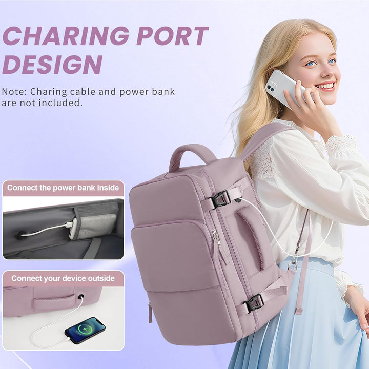 Mochila de Viaje Sinaliy, Púrpura, Grande, Viajes