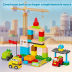 Juego de 100 bloques de construcción con 4 camiones, regalo para