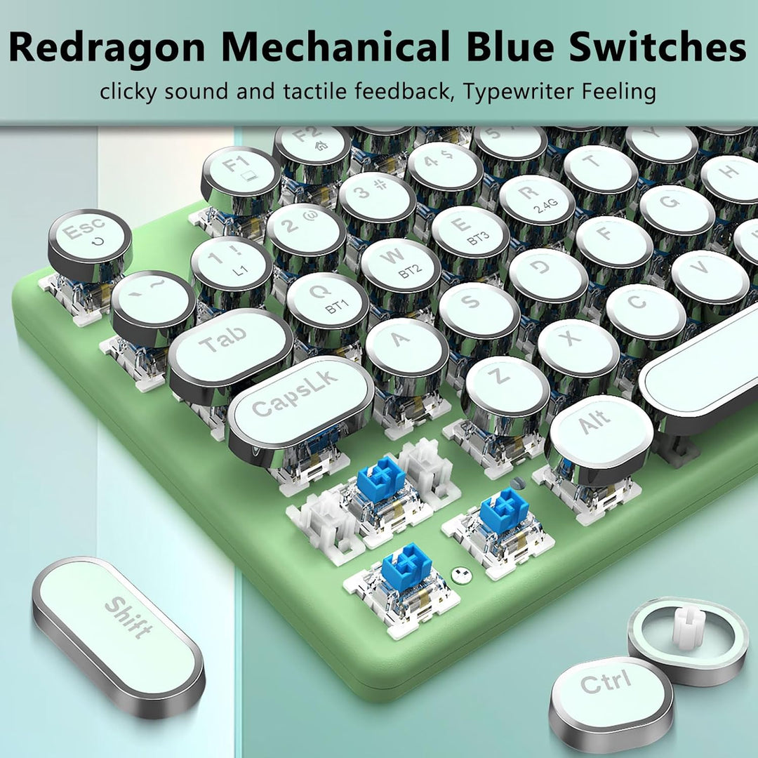 Redragon K710 Teclado mecánico inalámbrico para juegos, Bluetooth\/...