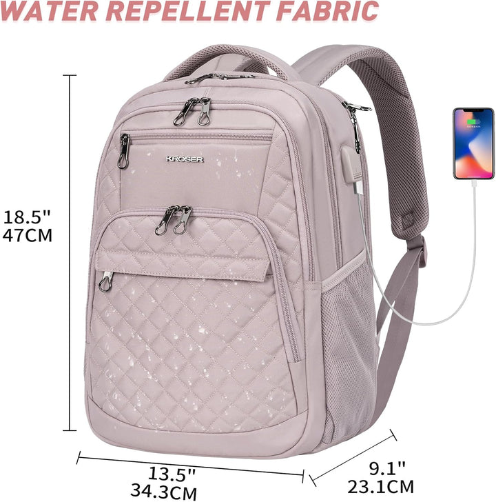 KROSER Mochila de viaje para laptop, 17 pulg.