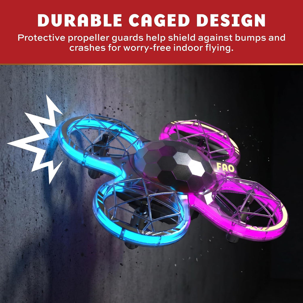 FAO Schwarz Disco Lightshow RC Drone para niños, volante de acrobacias con