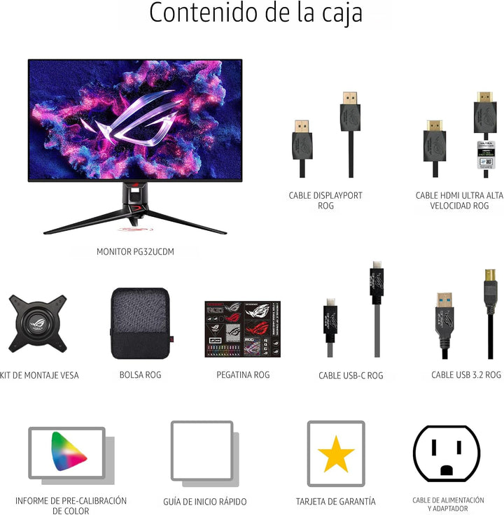 ASUS ROG PG32UCDM Monitor para juegos OLED 4K 240Hz de 32 pulgadas...