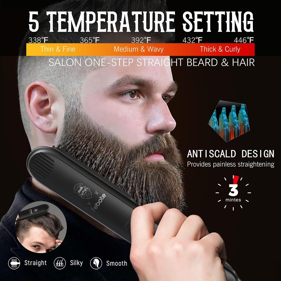 FEBOTE Innovation Alisador de Barba y Cabello para Hombres con Cepi...