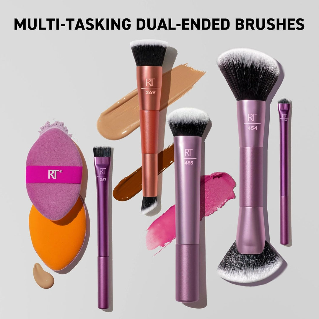 Real Techniques Big Blends Energy Brush + Kit de Esponja de Doble C...