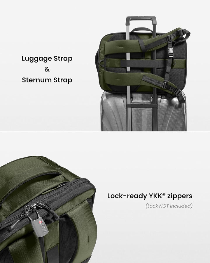 tomtoc Mochila de viaje de 28 litros, equipaje de mano aprobado por...
