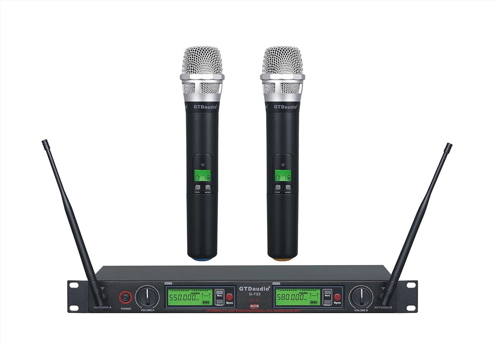 GTDaudio Sistema de micrófono inalámbrico de diversidad verdadera UHF