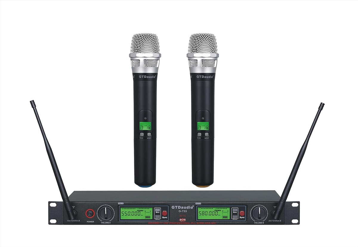 GTDaudio Sistema de micrófono inalámbrico de diversidad verdadera UHF